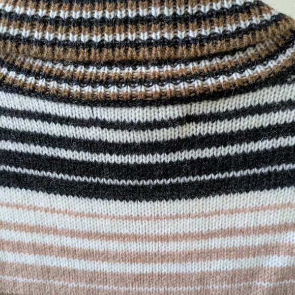 NWT 360 Sweater Italian Yarn Striped Turtleneck 35% merino wool 30% alpaca - Picture 2 of 7